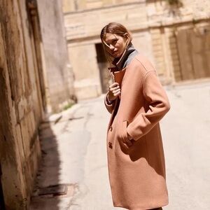 Madewell Bergen Cocoon Coat in Coral - Size L